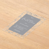 Invitations En Acrylique Déjeuner nuptial moderne en verre noir (Poser)