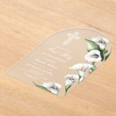 Invitations En Acrylique Delicate Calla Lilies Arch First Communion (Poser)
