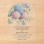 Invitations En Acrylique Delicate Hydrangea Flowers Wedding (Recto)