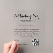 Invitations En Acrylique Demande de fonds de voyage Code Qr Cadeau de lune (In situ (ordinateur de poche))