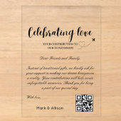 Invitations En Acrylique Demande de fonds de voyage Code Qr Cadeau de lune (Recto)