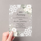 Invitations En Acrylique Dentelle blanche diamant 60e anniversaire de maria (In situ (ordinateur de poche))