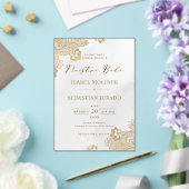 Invitations En Acrylique Dentelle d'huile d'or Ornate Nuestra Boda Mariage (Insitu (Mariage))