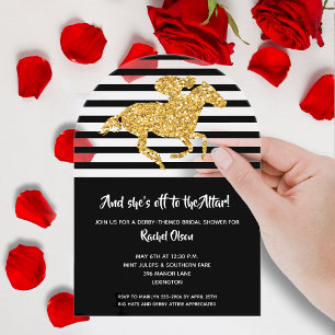 Invitations En Acrylique Départ pour la cérémonie de mariage Derby Cheval C
