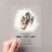 Invitations En Acrylique Derby Racehores et Jockeys Party (In situ (ordinateur de poche))
