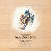 Invitations En Acrylique Derby Racehores et Jockeys Party (Recto)