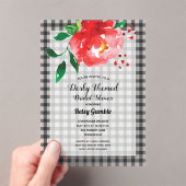 Invitations En Acrylique Derby Rose En vichy Fête des mariées (In situ (ordinateur de poche))