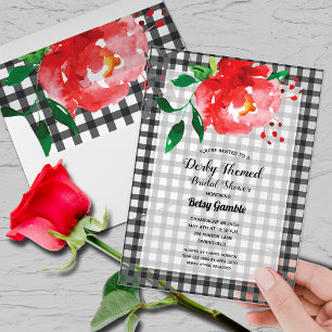 Invitations En Acrylique Derby Rose En vichy Fête des mariées