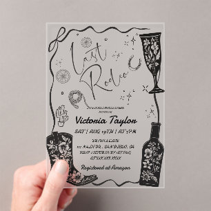 Invitations En Acrylique Dernier Rodéo Fête de Mariage Western