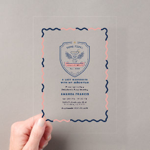 Invitations En Acrylique Dernière Fête Prépayée Pastel en Acrylique pour En
