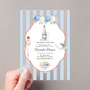 Invitations En Acrylique Dernière Toast sur la Côte Chic de la Côte Bachelo