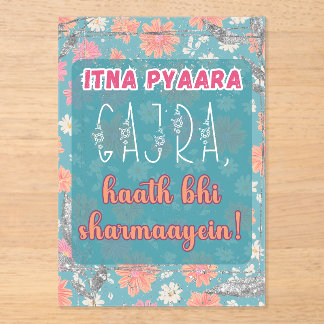 Invitations En Acrylique Desi Indian Pakistani Wedding Mehndi Food Sign