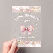 Invitations En Acrylique design arc rose Bonne carte d'anniversaire (In situ (ordinateur de poche))