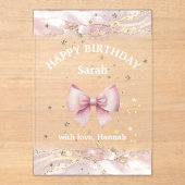 Invitations En Acrylique design arc rose Bonne carte d'anniversaire (Recto)