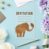 Invitations En Acrylique Design d'art tribal des éléphants (Insitu (Mariage))