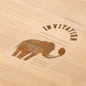 Invitations En Acrylique Design d'art tribal des éléphants (Poser)