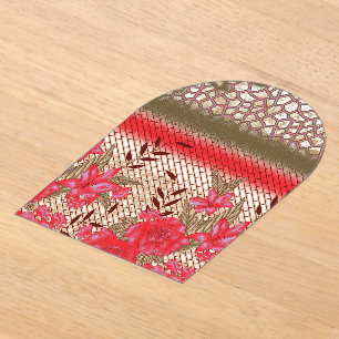 Invitations En Acrylique Design de tissu complexe avec motifs floraux