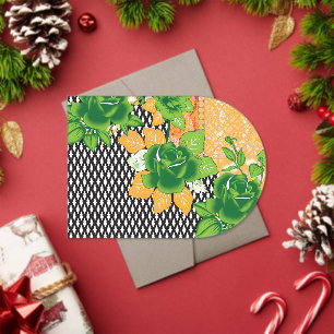 Invitations En Acrylique design d'un mur vert et jaune suspendu