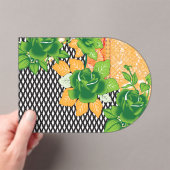 Invitations En Acrylique design d'un mur vert et jaune suspendu (In situ (ordinateur de poche))