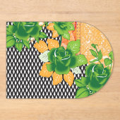 Invitations En Acrylique design d'un mur vert et jaune suspendu (Recto)