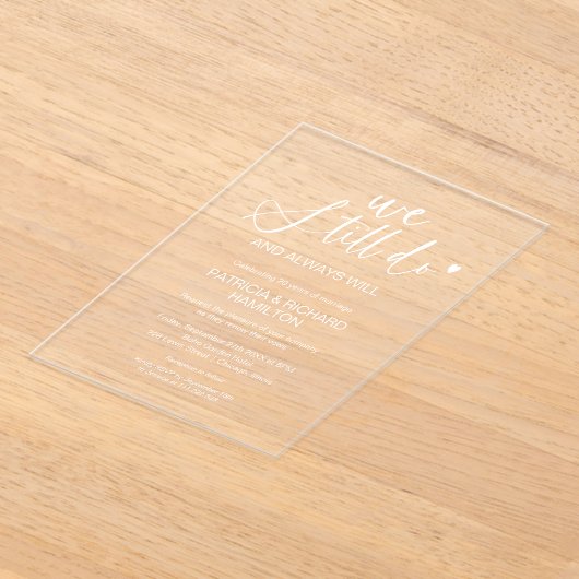 Invitations En Acrylique Design Nous Faisons Toujours Mariage Vow Renouvell (Poser)