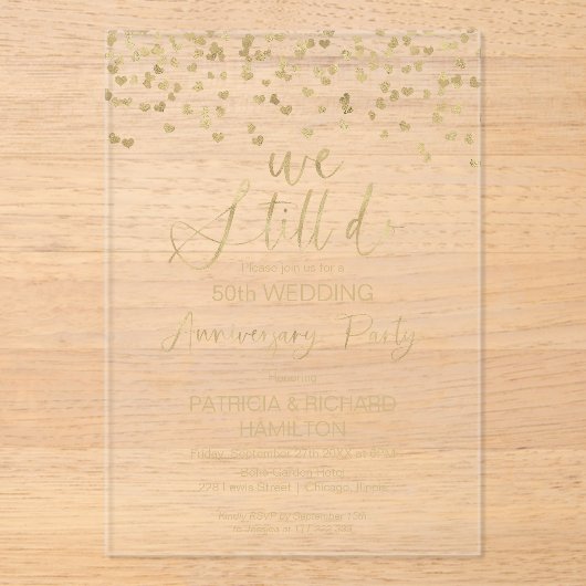 Invitations En Acrylique Design Nous Faisons Toujours Mariage Vow Renouvell (Recto)
