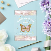 Invitations En Acrylique design papillon Joyeux anniversaire (Insitu (Mariage))