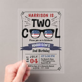 Invitations En Acrylique Deux 4 juillet Cool garçons 2e anniversaire (In situ (ordinateur de poche))