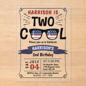 Invitations En Acrylique Deux 4 juillet Cool garçons 2e anniversaire (Recto)