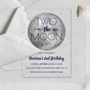 Invitations En Acrylique Deux à la Lune 2e Anniversaire