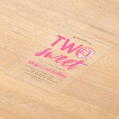 Invitations En Acrylique Deux beignes roses douces 2e anniversaire (Poser)