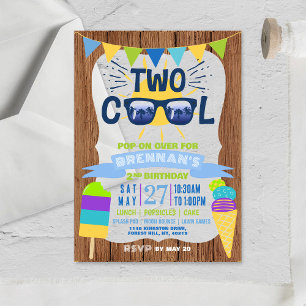 Invitations En Acrylique Deux Cool Vibes d'été 2e anniversaire