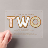 Invitations En Acrylique DEUX douces 2e anniversaire (In situ (ordinateur de poche))