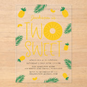 Invitations En Acrylique Deux douces ananas 2e fête d'anniversaire (Recto)