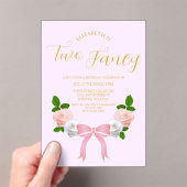 Invitations En Acrylique Deux Fancy Bow Floral Anniversaire (In situ (ordinateur de poche))