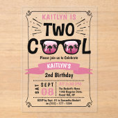 Invitations En Acrylique Deux filles Cool 2e anniversaire (Recto)