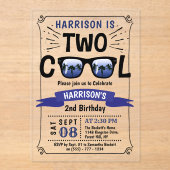 Invitations En Acrylique Deux garçons Cool 2e anniversaire (Recto)
