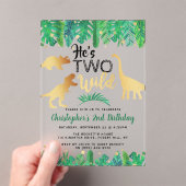 Invitations En Acrylique Deux garçons dinosaures sauvages 2e anniversaire (In situ (ordinateur de poche))
