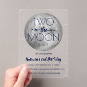 Invitations En Acrylique Deux La Lune 2e Anniversaire (In situ (ordinateur de poche))