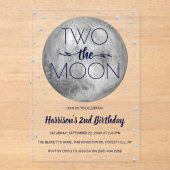 Invitations En Acrylique Deux La Lune 2e Anniversaire (Recto)
