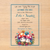 Invitations En Acrylique Deux mignons Champignons Mariage Whimsical (Recto)