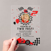 Invitations En Acrylique Deux Rapides 2e Anniversaire Enfants Cute Red Raci (In situ (ordinateur de poche))