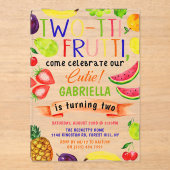 Invitations En Acrylique Deux tti Frutti 2e anniversaire (Recto)