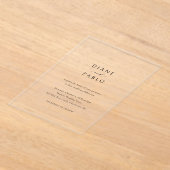 Invitations En Acrylique Diane Contemprary Chic Mariage moderne (Poser)