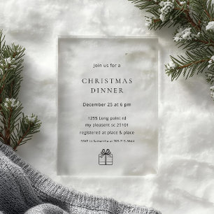Invitations En Acrylique Dîner de Noël Minimal Moderne