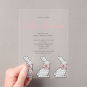 Invitations En Acrylique Dîner de Pâques Lapin Rose Mignon  (In situ (ordinateur de poche))