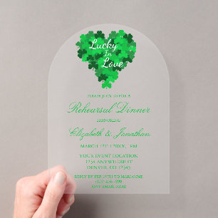 Invitations En Acrylique Dîner de répétition Chanceux en amour