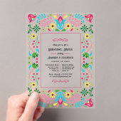 Invitations En Acrylique Dîner de répétition d'art populaire mexicain Fiest (In situ (ordinateur de poche))