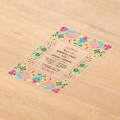 Invitations En Acrylique Dîner de répétition d'art populaire mexicain Fiest (Poser)