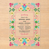 Invitations En Acrylique Dîner de répétition d'art populaire mexicain Fiest (Recto)